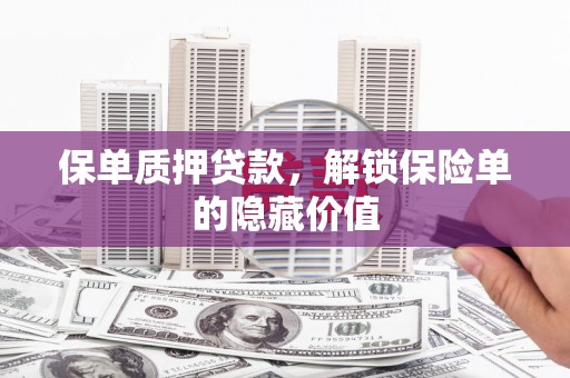 横山保单质押贷款，解锁保险单的隐藏价值
