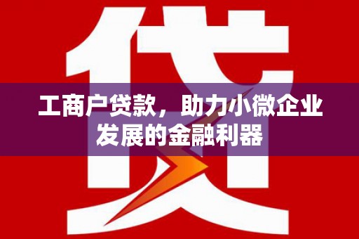 横山工商户贷款，助力小微企业发展的金融利器