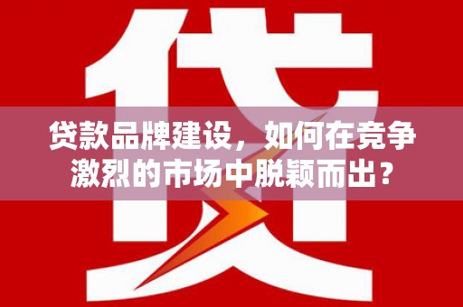 横山贷款品牌建设，如何在竞争激烈的市场中脱颖而出？
