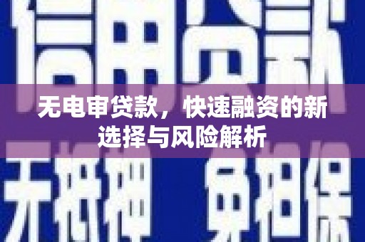 横山无电审贷款，快速融资的新选择与风险解析