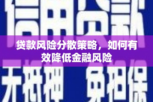 横山贷款风险分散策略，如何有效降低金融风险