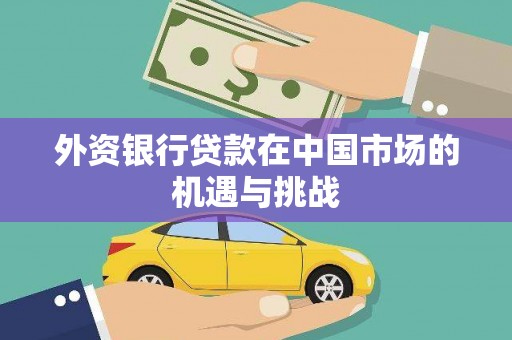 横山外资银行贷款在中国市场的机遇与挑战