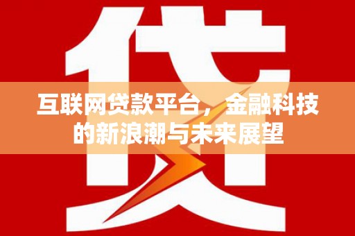 横山互联网贷款平台，金融科技的新浪潮与未来展望