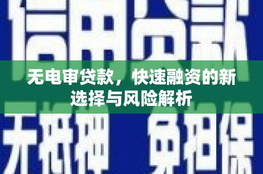 横山无电审贷款，快速融资的新选择与风险解析