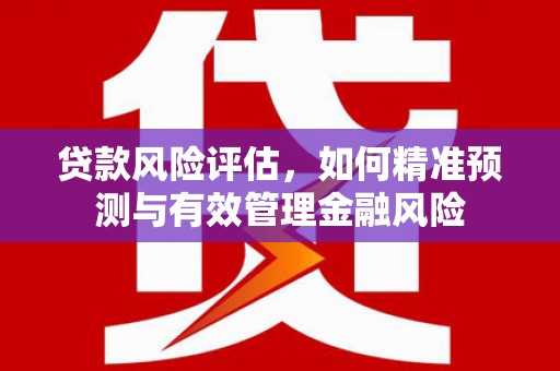 横山贷款风险评估，如何精准预测与有效管理金融风险