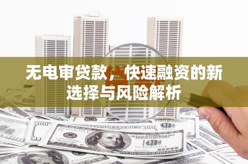 横山无电审贷款，快速融资的新选择与风险解析