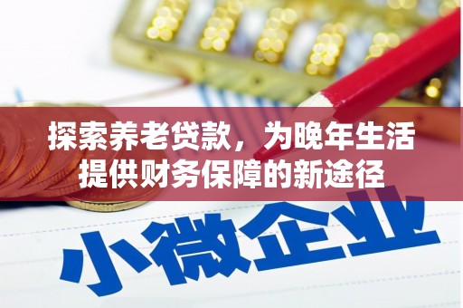 横山探索养老贷款，为晚年生活提供财务保障的新途径