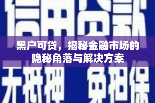 横山黑户可贷，揭秘金融市场的隐秘角落与解决方案