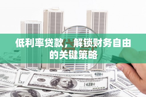 横山低利率贷款，解锁财务自由的关键策略