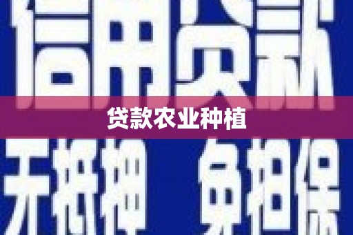 横山贷款农业种植
